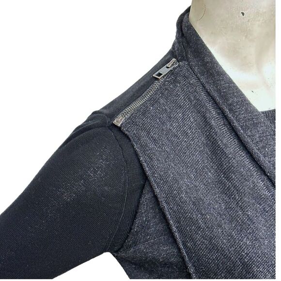 ALL SAINTS Drina Merino Wool Draped Convertible Sweater Knit Dress BlackGray 4 S - Picture 7 of 14